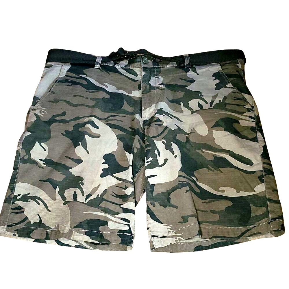 LINCOLN OUTFITTERS Flex Camo Shorts Size 42 Belted Comfort Stretch Casual